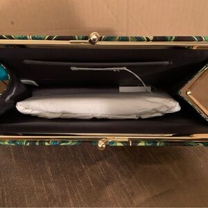 Banana Republic Silk Green Paisley Clutch. New With Tags!